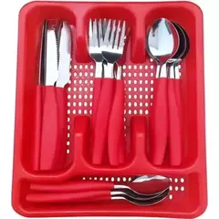 Conjunto de Talheres em Aço Inox com 25 Peças - Inclui Organizador de Cozinha para Facilitar o Armazenamento e Uso Diário na internet