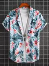 Camisa havaiana digital estampada masculina, camisa de manga curta, moda, 2024