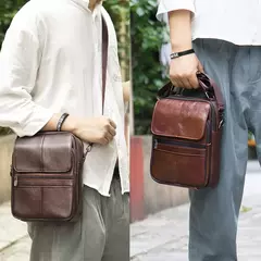 Westal-bolsa de couro genuíno para homens, bolsa crossbody, bolsa mensageiro na internet
