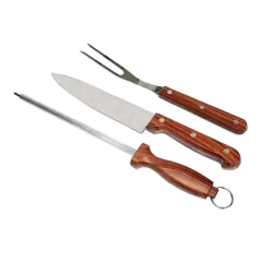 Kit Churrasco 3 Peças - Faca e Garfo Inox Profissional - comprar online