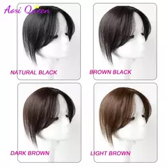 Peruca de síntese parte intermediária franja extensões de cabelo clipe na testa natural sem costura franja oblíqua francesa oito caracteres franja ext - loja online