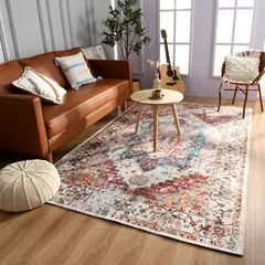 Imagem do Tapete persa turco vintage, tapetes étnicos retrô, tapete grande, capacho de entrada, apto para sala de estar cabeceira e quarto