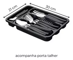 Imagem do Jogo De Talheres 25 Peças Completo Conjunto Aço Inox + Organizadora Faqueiro Cozinha Gourmet- Entrega Rápida Para Todo o Brasil