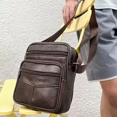 Saco do mensageiro do couro genuíno de Westal, sacos de ombro masculinos, presente casual, venda quente - comprar online