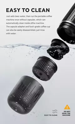 Máquina De Café Expresso Portátil, Porta De Carregamento Tipo C, Cápsula E Pó Nexpresso, 2500 MAH na internet