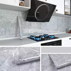 Papel de parede à prova de óleo de cozinha, impermeável, filme à prova de umidade, bancada, autoadesivo, telha de mármore