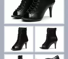 Mulher marrom latin zip up dança booties mulher salto alto stiletto meia bootie - loja online