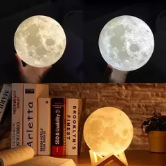 Umidificador Aromatizador Luminária Abajur Lua Cheia 3D lâmpada luz difusor aroma óleo essencial usb ultra sônica - loja online