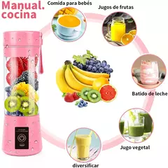 Mini Liquidificador Portatil Mixer Juice Garrafa Shake 6 Laminas + Cabo USB 380ml - comprar online