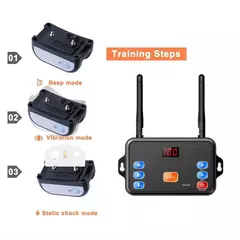 Sistema de Contenção Sem Fio para Cachorro, Recipiente, Alcance Ajustável, 2 em 1 Sistema de Treinamento, Seguro e Eficaz, 300m - Wolf Magazine