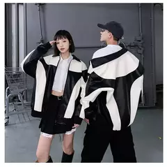 SingobilLOW-Jaqueta de couro falso masculina e feminina, blusão acolchoado, casaco bombardeiro motociclista, hip-hop, outono e inverno