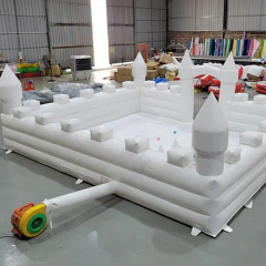 Castelo inflável branco ao ar livre – Casa de salto infantil de PVC com soprador para festas de aniversário e casamento infantis - loja online