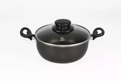 Imagem do KIT CONJUNTO PANELAS ELEGAN 8 PEÇAS ANTIADERENTE TAMPA VIDRO PRETO