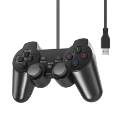 Joystick de vibração para PC e laptop, Gamepad preto, Controlador com fio, USB, WinXP, Win7, Win8, Win10, Vista - loja online