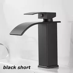 Lavatório de cachoeira de aço inoxidável, torneira alta e baixa, preto, quente e frio, banheiro, banheiro, casa na internet