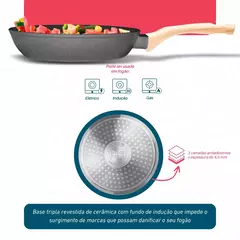 Frigideira Indução 3 Tamanhos Fundo-triplo Revestimento Antiaderente - Dolce Home na internet