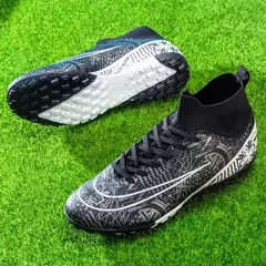 Botas longas de futebol para homens, grama infantil, TF, FG Training Soccer Shoes, tênis esportivos profissionais, tênis de futebol ao ar livre - loja online