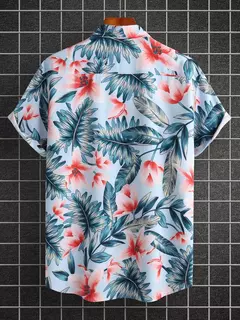 Camisa havaiana digital estampada masculina, camisa de manga curta, moda, 2024 - comprar online