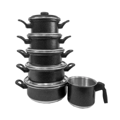 Imagem do Jogo De Panela de Alumínio Conjunto 5 Peças + Leiteira Kit Alumínio Resistente