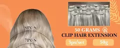 Extensões de cabelo humano com brilho completo, clipe em extensões de cabelo remy, 7 peças, 105g, trama dupla, cabelo humano para mulheres - comprar online