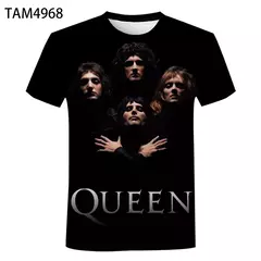 Camiseta de manga curta grande para homens e mulheres, tops punk, roupas com gola O, banda de rock britânico Queen estampada 3D, moda casual, nova - loja online