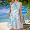 Vestido regata sem mangas estampado floral, perfeito para a primavera, bolso de verão, estilo casual legal, roupas femininas na moda
