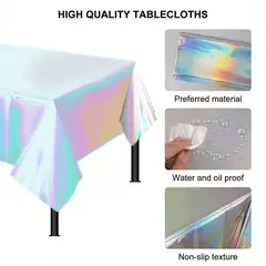 Laser Rainbow Theme Party Toalha De Mesa, Toalha De Mesa Descartável, Decoração Suprimentos, Aniversário, 1Pc - loja online