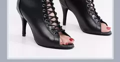 Imagem do Mulher marrom latin zip up dança booties mulher salto alto stiletto meia bootie