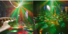 Luz de festa bola de discoteca luz projetor laser 5 em 1 dj palco luz estroboscópica natal casamento casa clube decoração na internet