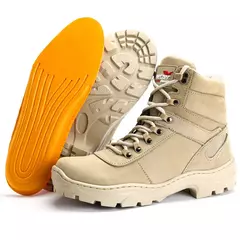 Bota Coturno Militar Desert Cano Curto em Couro Confortável Trilha - Wolf Magazine