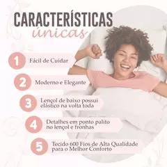 Jogo Cama Casal Toque Macio 4 Peças Percal 600 Fios Palha - loja online