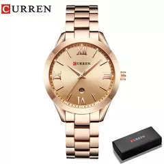 CURREN Relógio Dourado Feminino Relógio com Pulseira de Aço para Mulheres Relógio Feminino 9007 na internet
