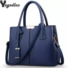 Bolsas de couro PU para mulheres, sacola grande para senhoras, bolsas de ombro q - loja online