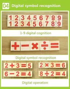 Imagem do Montessori brinquedos educativos de madeira para crianças, aprendendo matemática, brinquedos educativos, digital stick, ensino auxiliar, matemática, educação