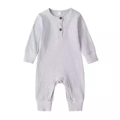 Imagem do Romper de manga comprida unissex para bebê recém-nascido, cor sólida, roupas de algodão infantil, 3-18 meses, verão