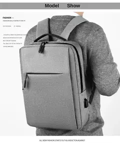 Imagem do Impermeável Nylon Laptop Mochila para Homens, Mala De Viagem, Carregamento USB, Mochilas Escola De Computador, 15.6";;VERDADEIRO;;"black