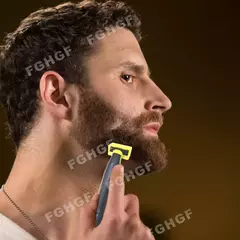 Imagem do Barbeador elétrico para os homens usb recarregável barba de barbear depilador masculino máquina cabelo cuidados com a cara limpeza