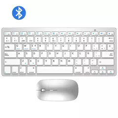 Ultra-Slim Bluetooth Teclado e Mouse Combo, Tecla Mudo, Mouse sem fio, Ratos para Mac, iPad, iPhone, iOS, Android, Windows na internet