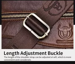 BULLCAPTAIN Maleta Ombro Messenger Bags dos homens de couro genuíno de 14 polegadas Laptop Bag Maleta dos homens Office Business Handbag - loja online