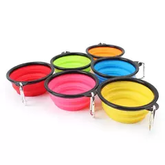 Tigelas dobráveis portáteis para cães, tigela de água de silicone para alimentos, acessórios para animais de estimação, viagem ao ar livre, tigelas alimentares para cães, gatos, filhotes