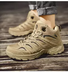 Botas de caminhada ao ar livre para homens, botas antiderrapantes, tênis leves, calçado de deserto, curto, inverno, outono, moda - comprar online