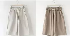 Shorts de algodão para mulheres, calças de lazer de pernas largas, cintura solta elástica com cinto, tamanho grande, 7XL, 8XL, verão - loja online