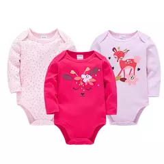 Kavkas-bebê meninos e meninas bodysuit, macacão de manga comprida, 100% algodão, roupas recém-nascidas, roupas de bebê, 0-12 meses, 6 pcs, 3 pcs - comprar online