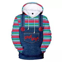 Chucky-Homens 3D Full-Print Hoodies Filme de Terror, moletom Hoodie, Traje Cosplay, Streetwear, Unisex, Nova Moda, 2024 - loja online