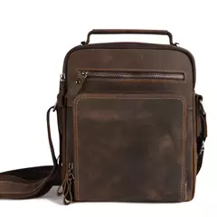 JOYIR-Bolsas vintage de couro genuíno para homens, bolsa de ombro pequena, bolsas casuais do escritório, bolsa tiracolo, nova moda