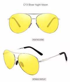Imagem do Óculos polarizados para aviação com armação Metail para homens, óculos de sol com mudança de cor, masculino Day Night Vision Driving