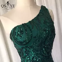 Vestidos de lantejoulas de um ombro, vestido longo do baile da sereia, elegante - comprar online