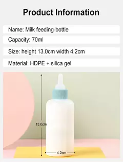 Mamadeira, Mamadeira de leite para cães recém-nascidos, Filhotes, Coelhos, Hamster, Alimentador líquido, pode espremer, 70ml - Wolf Magazine