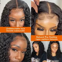 Perucas de cabelo humano Bob curto, Kinky Curly Bob Peruca, Perucas Dianteiras Brasileiras, 13x4 HD Transparente Lace Frontal Encerramento na internet