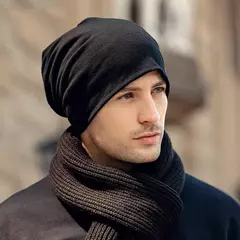 Chapéu de gorros slouchy baggy monocromático masculino, masculino, outono, primavera, hip hop, algodão macio, skullcaps, ao ar livre, à prova de vento, gorro, novo - loja online